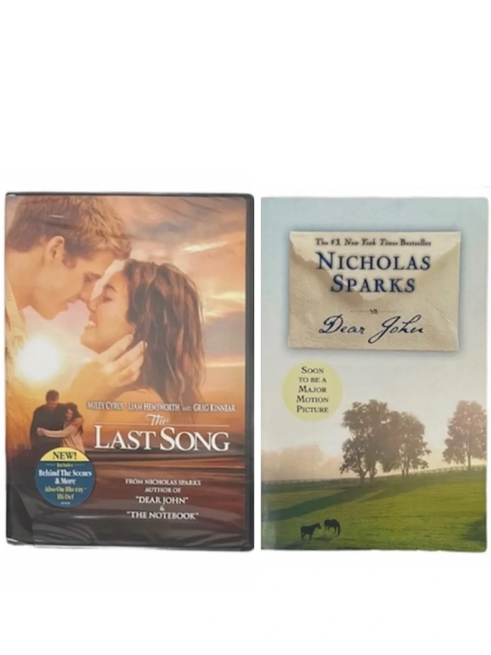 Nicholas Sparks Bundle: The Last Song DVD & Dear John Book BookTok Y2K Romance